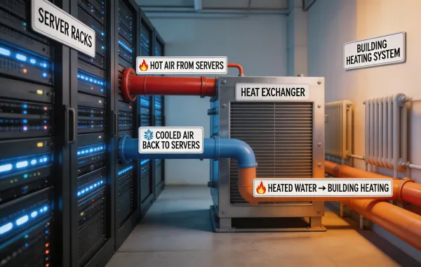 Data center heat recovery boiler