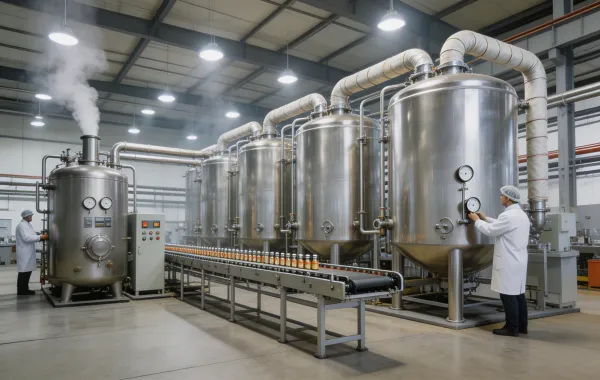 Food processing steam boiler application